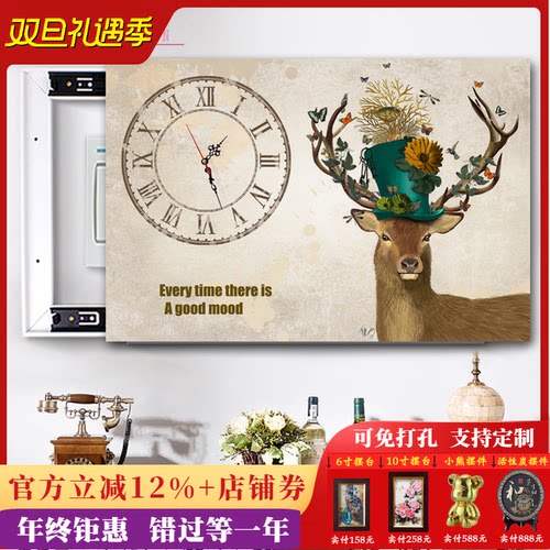 餐厅液压上翻遮挡电表箱装饰画