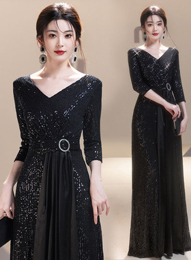 大合唱团演出服女大气合唱队礼服朗诵主持人指挥比赛服装气质长款