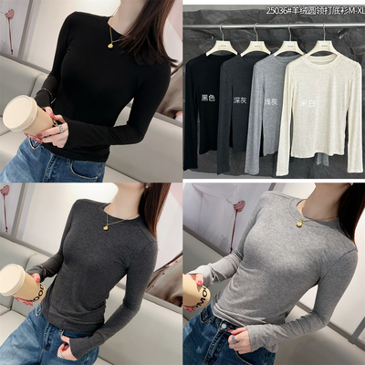 吾馨25036秋冬新款山羊绒圆领衫