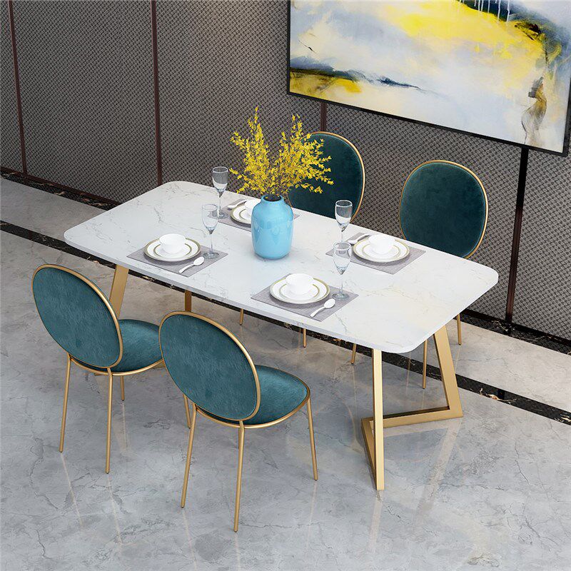 北歐ins大理石餐桌長方形輕奢餐桌椅組合現代簡約小戶型飯桌家用在類目 住宅傢俱, 桌類, 餐桌中 - 來自Buy2taobao.com提供專業的淘寶代購服務