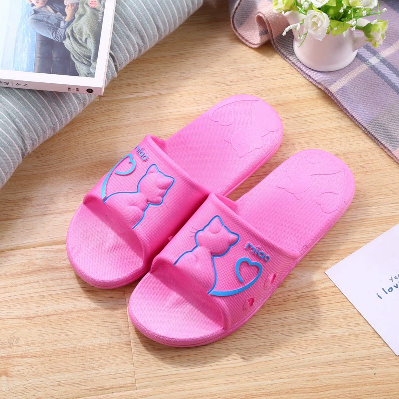平底卡通可爱女拖鞋室内防滑软底四季洗澡塑料一字拖懒人拖鞋男夏