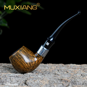 传统过滤专用烟斗具 烟斗实木老式 木香石楠木烟斗弯柄男士 手工经典