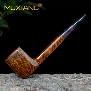 进口石楠木烟斗手工实木直柄长腿判官斗传统老式过滤男士专用烟具