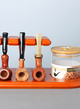 MUXIANG烟具 榉木6位烟斗架烟斗配件烟斗座实木制烟斗架烟具配件