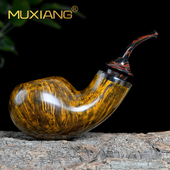 进口石楠木烟斗男士 过滤转烟具 手工大苹果空腔撞球斗实木传统老式