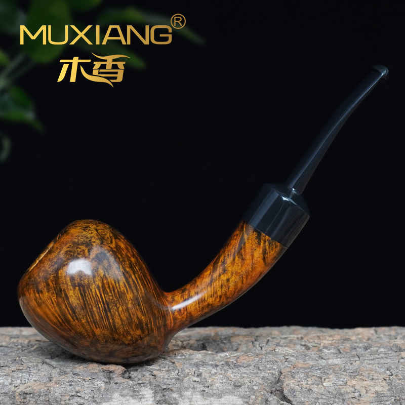 进口石楠木烟斗男士手工橡果斗实木传统老式过滤专用具配件