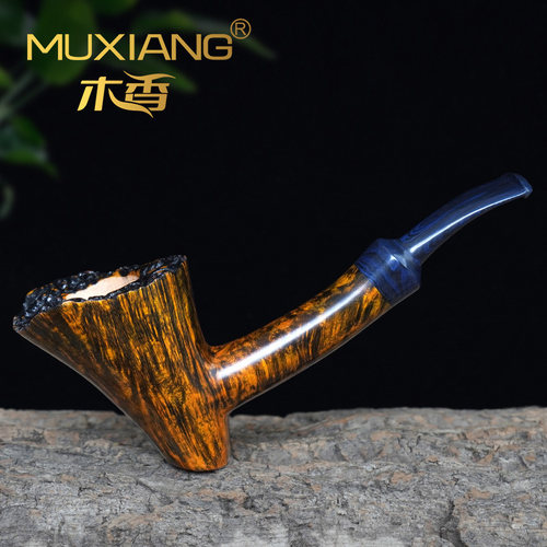 进口石楠木烟斗手工瘤皮火山锤子斗实木传统老式过滤男士专用烟具