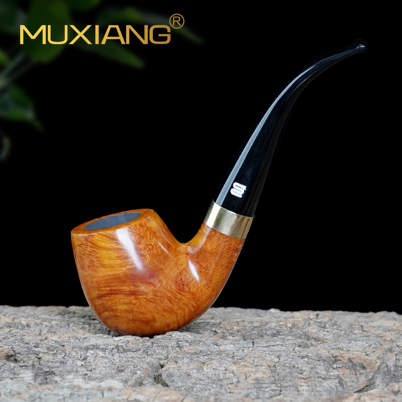 石楠木煙斗手工實木彎柄經典煙斗