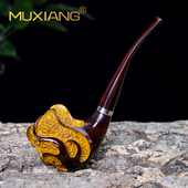 木香男士 手工石楠木烟斗进口实木过滤专用细丝烟具火凤凰雕刻烟斗
