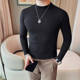 抗皱半高领长袖 t恤男式 修身 25春秋装 弹力内搭打底衫 紧身中领体恤