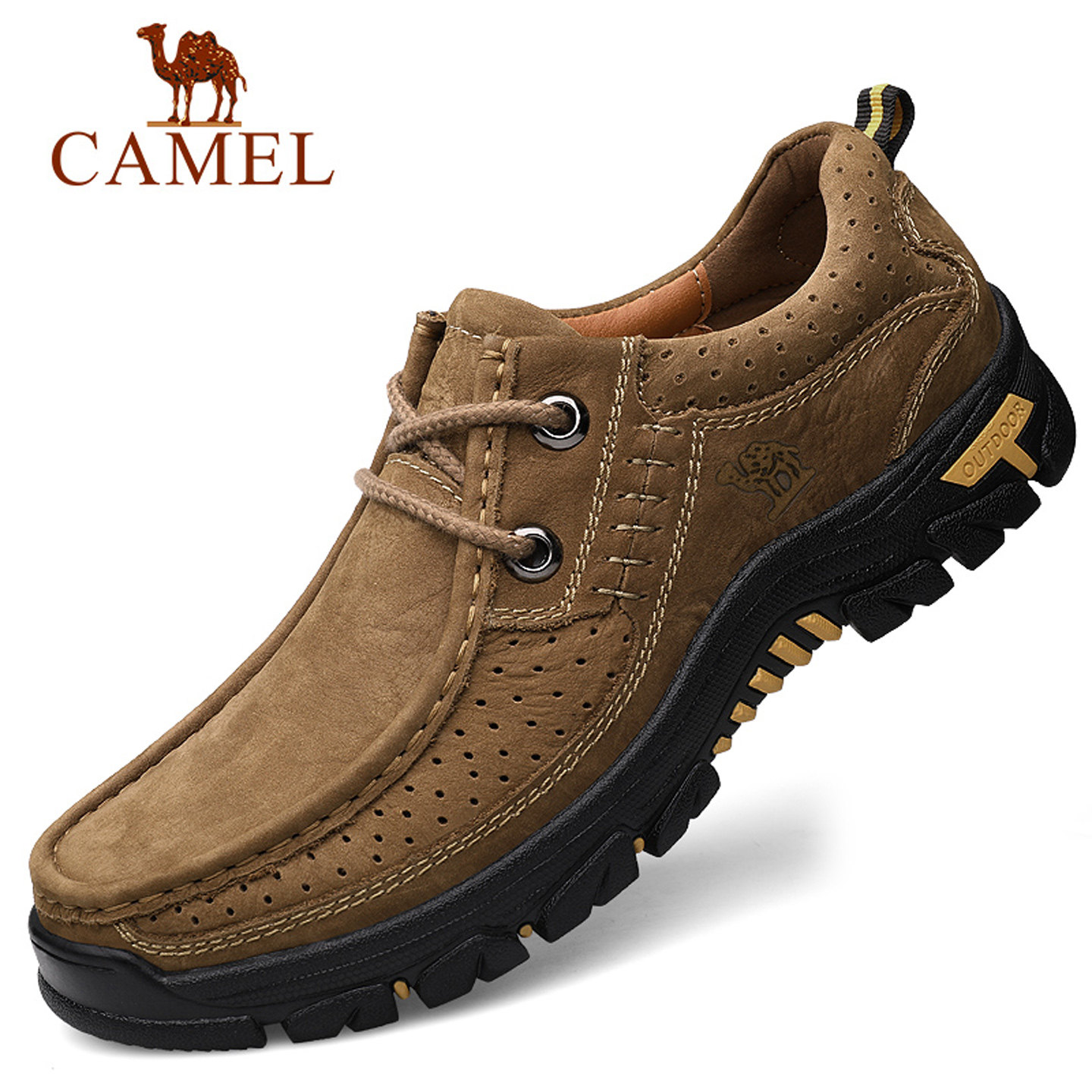 Camel/骆驼男鞋2026新款真皮软底户外休闲鞋头层牛皮透气大码皮鞋