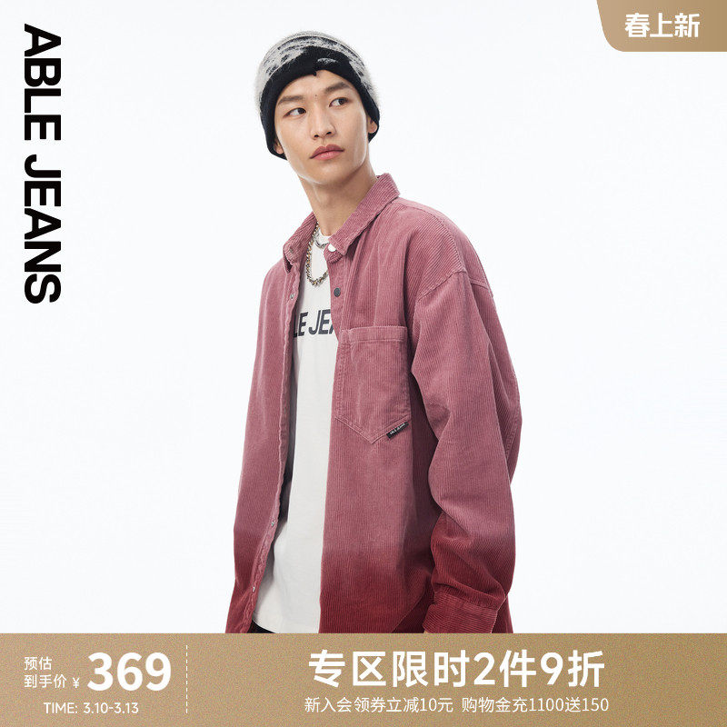 ABLE JEANS春夏新款男士灯芯绒街头大衬衫外套长袖男女同款