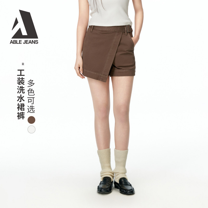ABLEJEANS26夏季新款女士显瘦裹裙短裤