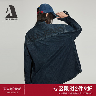 长袖 ABLE 宽松水洗复古牛仔大衬衫 25秋女经典 女 JEANS