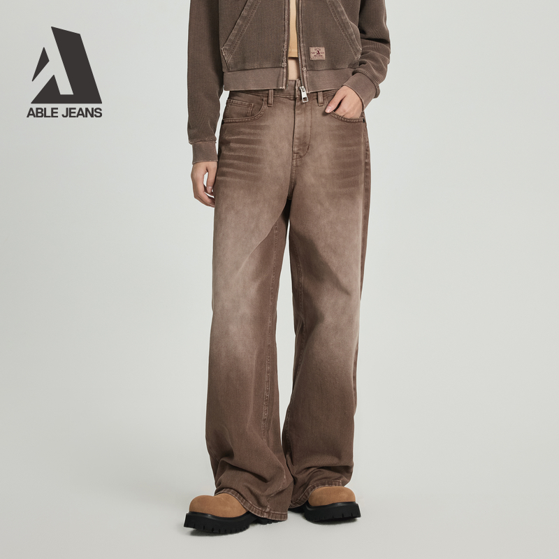 ABLE JEANS【拖地裤】新款女士时尚宽松拖地牛仔裤