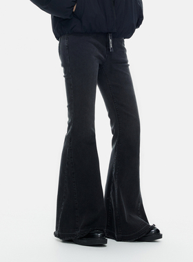 ABLE JEANS【人鱼裤】冬季新款黑色喇叭裤女高腰显瘦显腿长牛仔裤