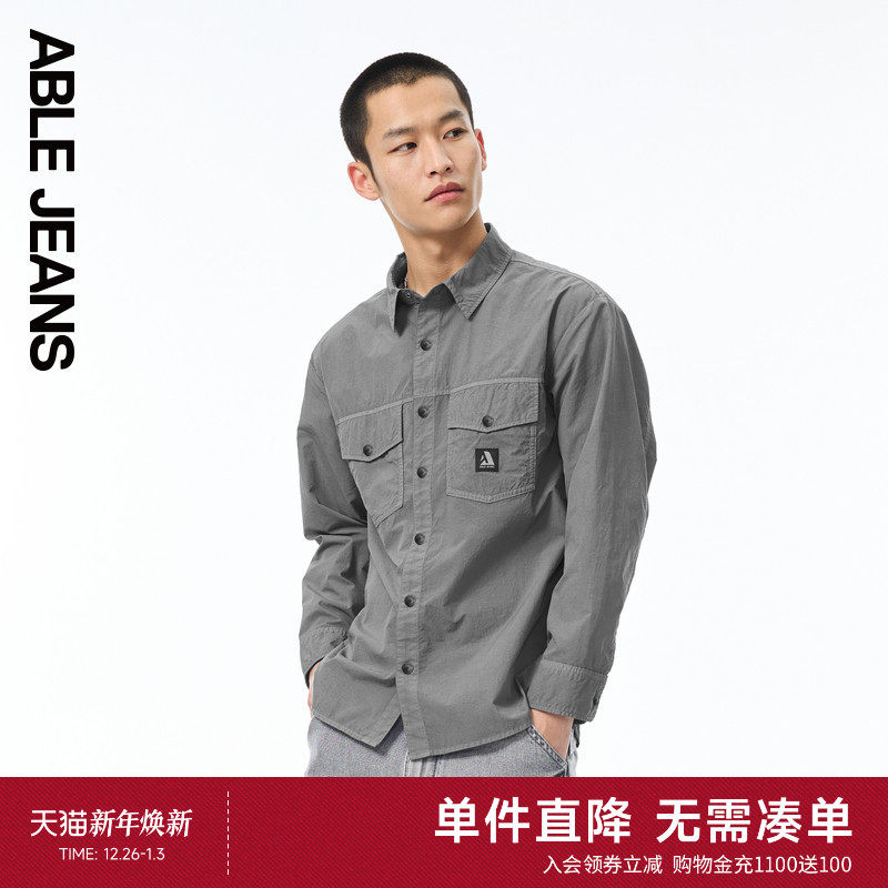 ABLE JEANS 新款男士工装滑板衬衫850054