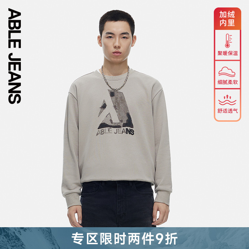 ABLEJEANS新款男士加绒卫衣