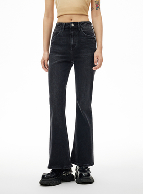 ABLE JEANS【直筒喇叭裤】新款女士水洗经典直筒微喇叭牛仔裤宽松