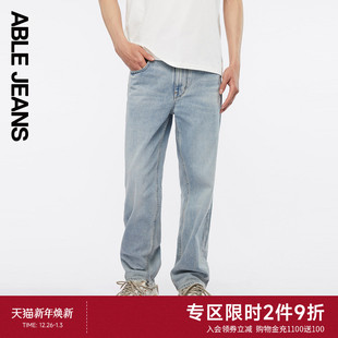 JEANS 宽松直筒舒适水洗牛仔裤 宽松直筒裤 新款 男 夏季 ABLE