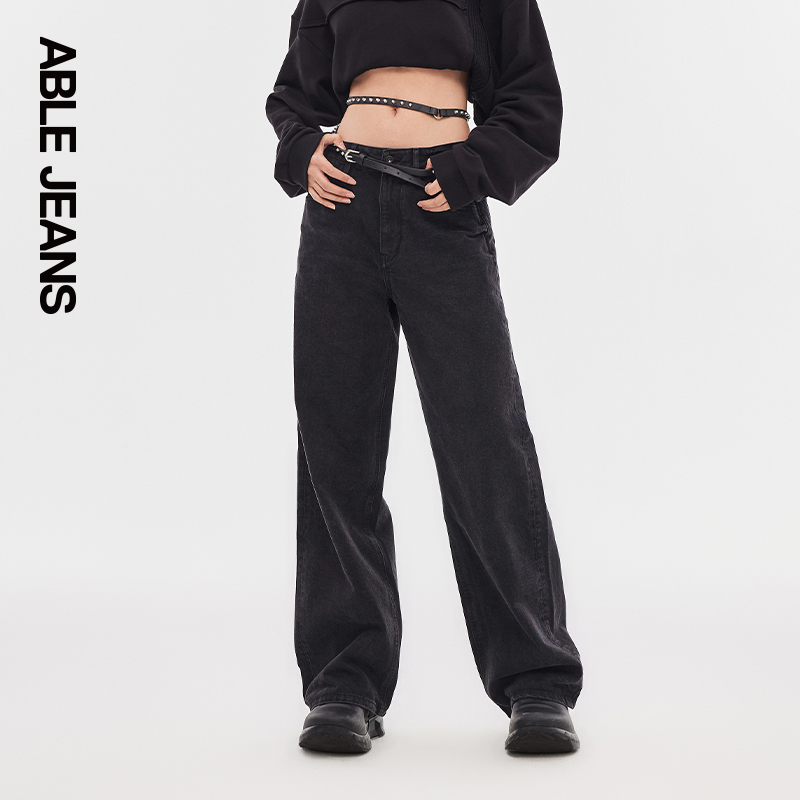 拖地裤高腰直筒ABLEJEANS