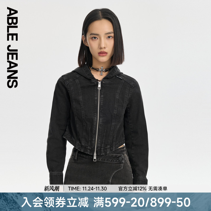 ABLEJEANS新款女士牛仔短外套