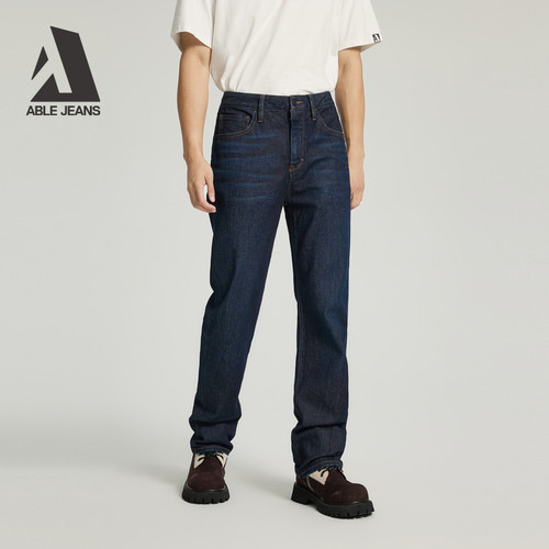 ABLEJEANS直筒裤男士复古牛仔裤