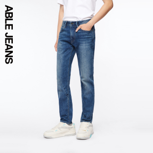 裤 ABLE 立体修身 美式 复古显瘦小脚牛仔裤 男士 JEANS 新款