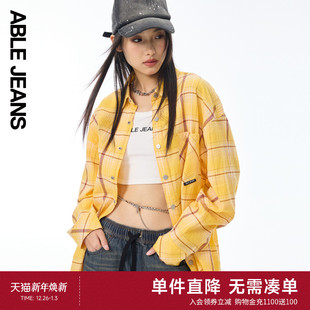 女士轻薄格纹大衬衫 新款 950062 JEANS ABLE