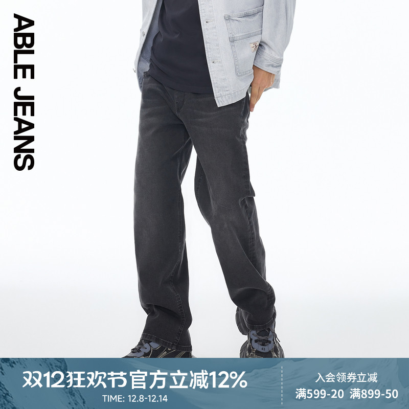 ABLE JEANS【宽松直筒运动裤】2025新款男士宽松弹力牛仔裤