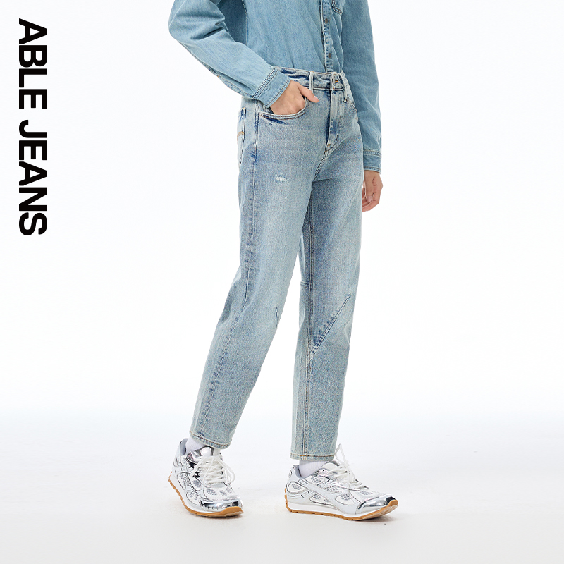 ABLEJEANS夏季水洗锥形裤