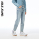 JEANS 立体锥形裤 新款 ABLE 女士复古潮流立体膝锥形小脚牛仔裤