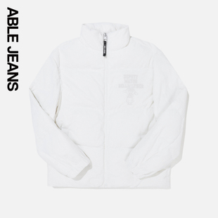 ABLE JEANS冬季新款女士街头宽松立领鸭绒灯芯绒羽绒服972037