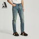 裤 JEANS ABLE 美式 修身 秋款 小脚牛仔裤 男士 复古弹力显瘦修身