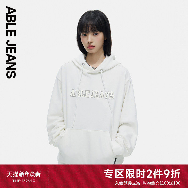 ABLE JEANS春秋款女士潮流宽松套头连帽卫衣988087