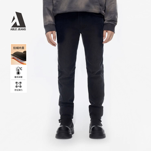 ABLE JEANS【工程师立体锥形裤】冬季新款加绒加厚小脚牛仔裤男