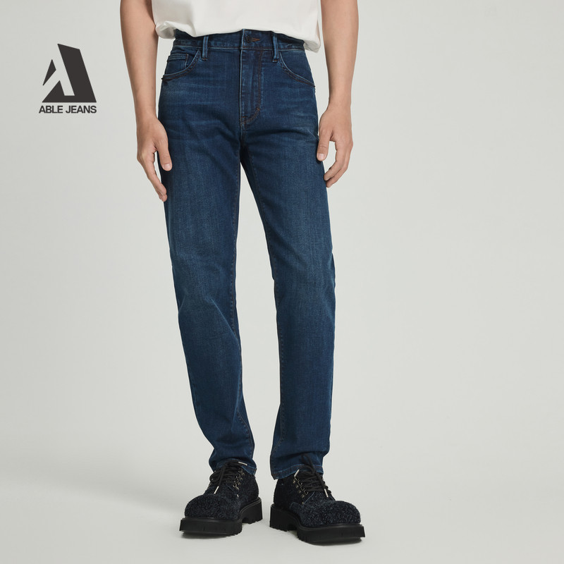 ABLE JEANS【修身裤】春秋新款男士复古弹力修身小脚牛仔长裤男