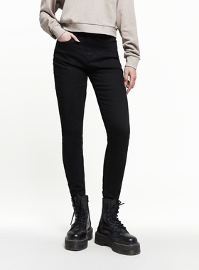 ABLE JEANS【提臀裤】新款女士黑色高腰紧身提臀牛仔裤女901544