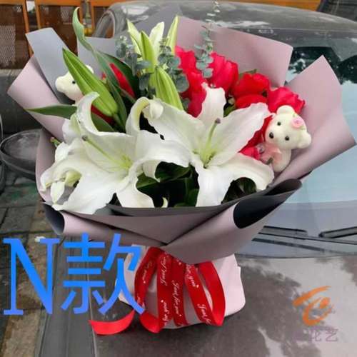 生日表白粉玫瑰广西河池送花店金城江区宜州市罗城县同城鲜花快递