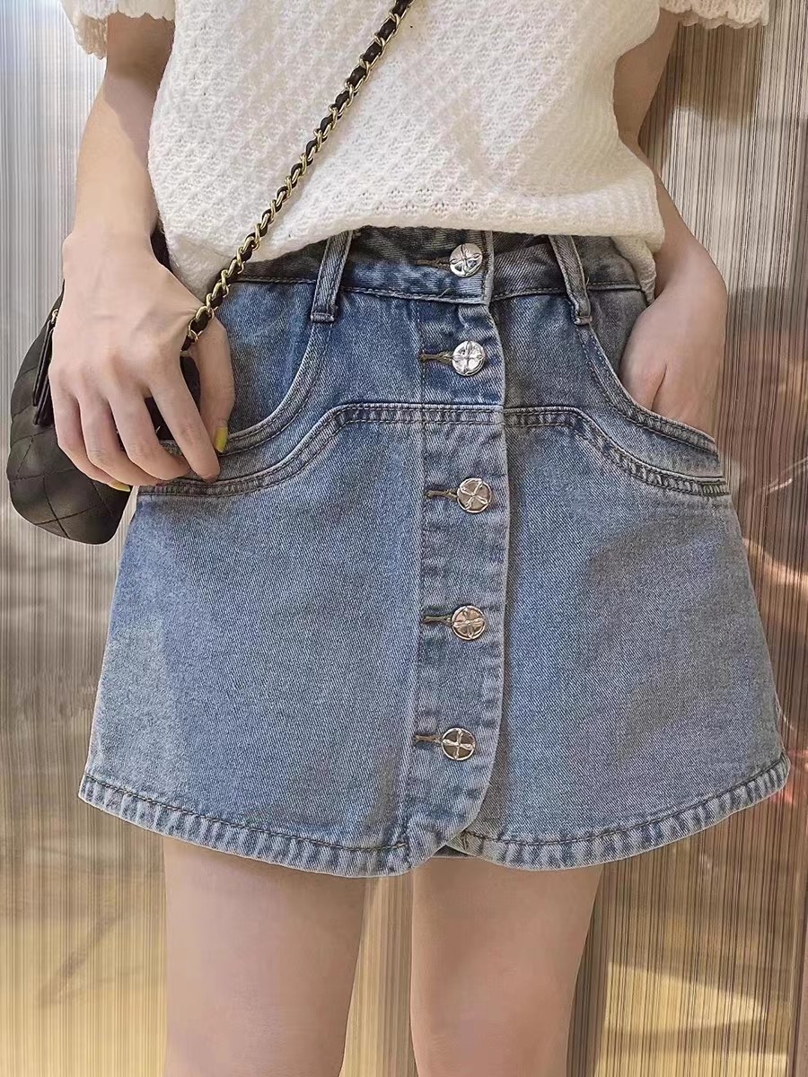 a字牛仔半身裙女包臀短裙裤裙子