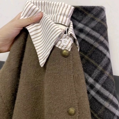 假两件毛衣外套上衣半身裙两件套