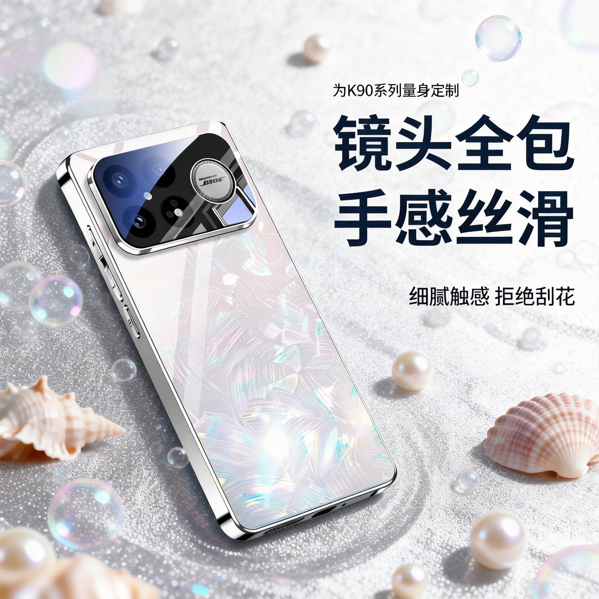 适用小米红米k90手机壳k90promax贝纹玻璃新款redmi专用镜头全包女高级感高端防摔超薄外壳膜大全爆款保护套