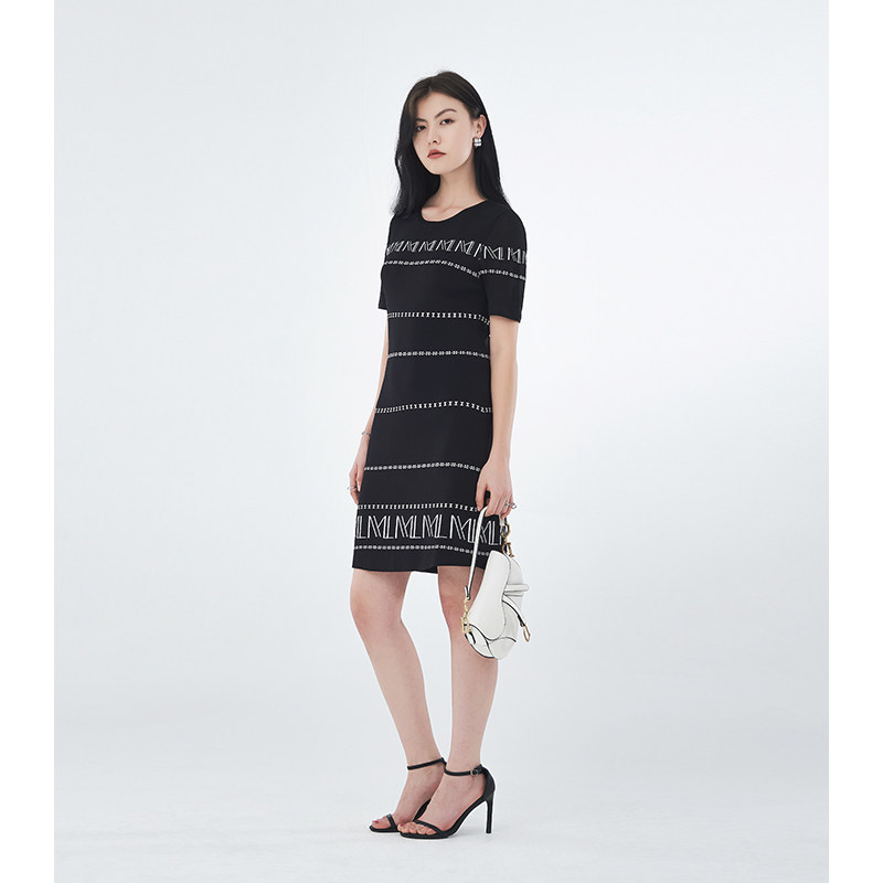 【设计总监然姐】收腰连衣裙套头短袖MBB2BL2256