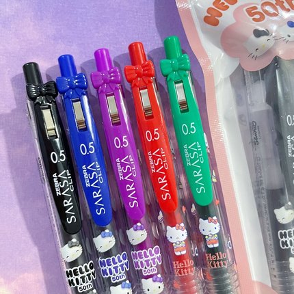 现货ZEBRA斑马凯蒂猫50周年限定款黑笔JJ15按动中性笔hello Kitty