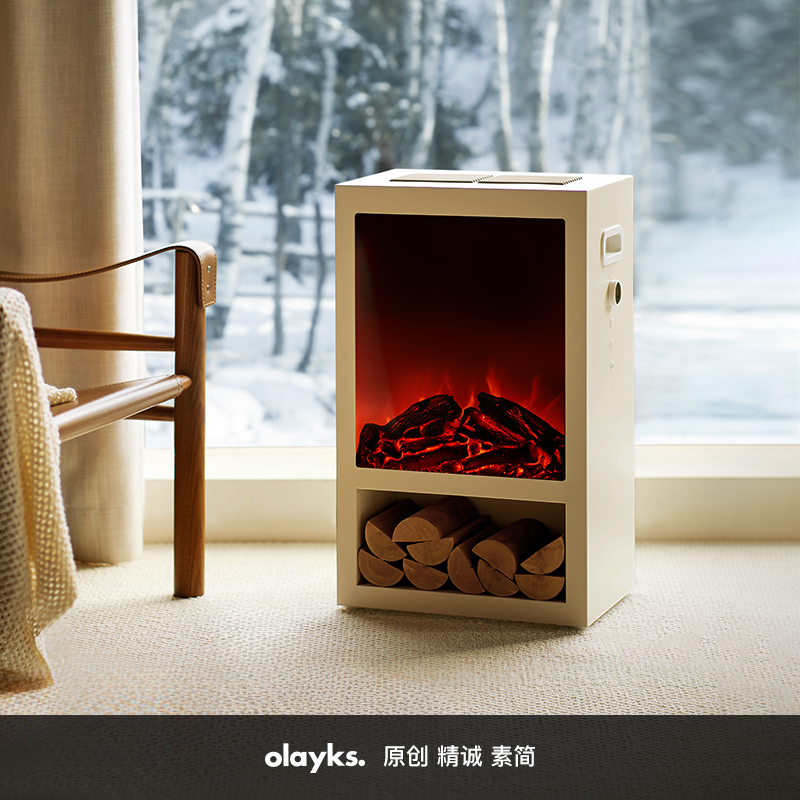 olayks欧莱克正版原创暖风机电暖气取暖器家用仿真火焰实木电壁炉