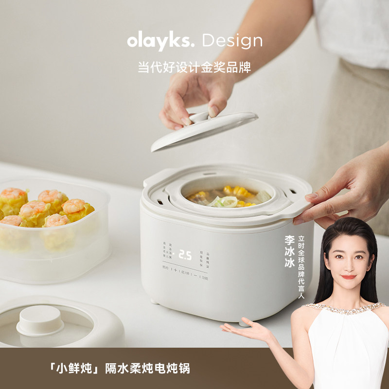 olayks立时电炖锅燕窝小炖盅隔水炖家用煲汤宝宝煮粥锅婴儿辅食锅
