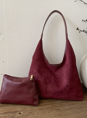 【子母包】简约大容量红色托特包hobo包2025新款潮洋气百搭大包