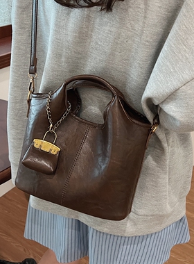 【有小包】美拉德柔软子母水桶包斜挎包2025新款潮时尚百搭小包包