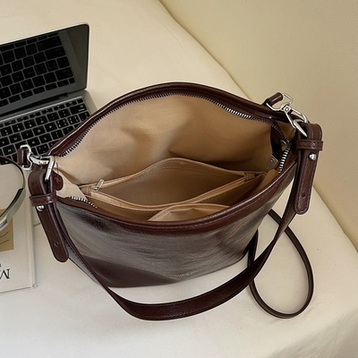 【拉链夹层+背部拉链袋】水桶包