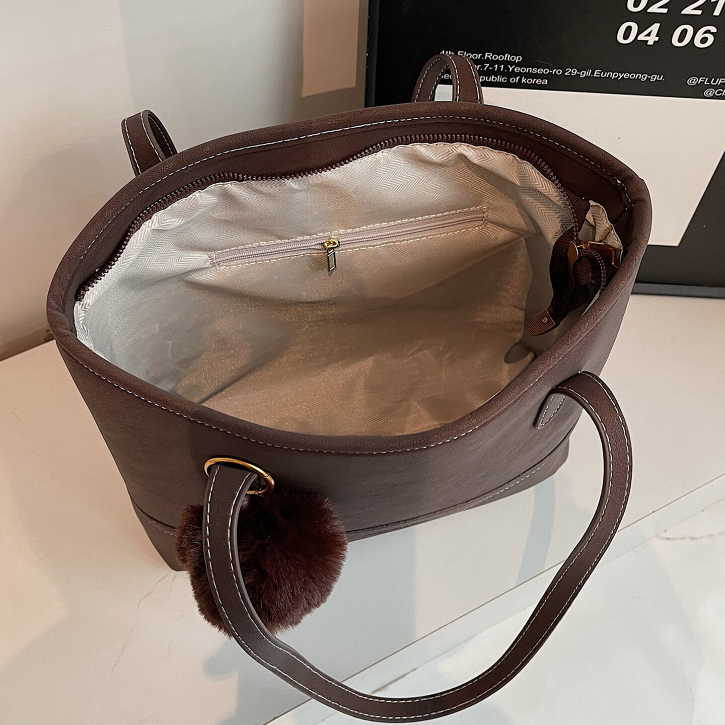 【有拉链贴袋】美拉德大容量托特包上班通勤包2025新款潮百搭大包,箱包皮具/热销女包/男包,通用款女包,淘宝优惠券,粉丝福利购,淘宝优惠卷